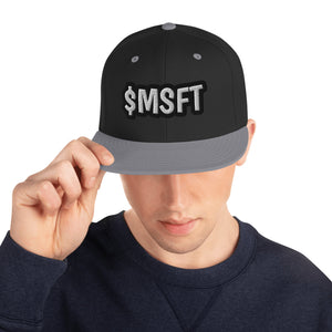 Snapback Hat - $MSFT Stock Embroidered by Market Cap Gear
