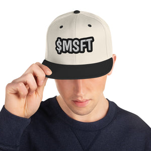 Snapback Hat - $MSFT Stock Embroidered by Market Cap Gear