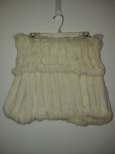 Super Soft Knitted White Rabbit Fur Skirt - 14