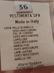 Vestimenta Spa Italian Lamb Leather Beige Pants - IT Size 36
